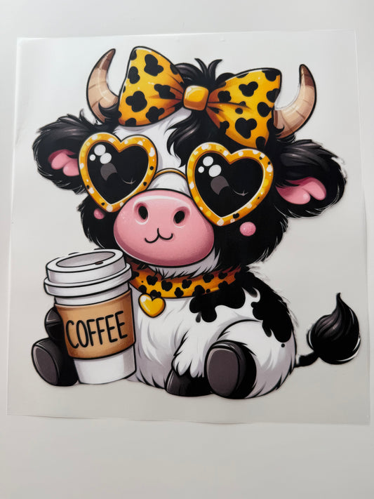 Textil-Sticker Coffee Cow with Leo