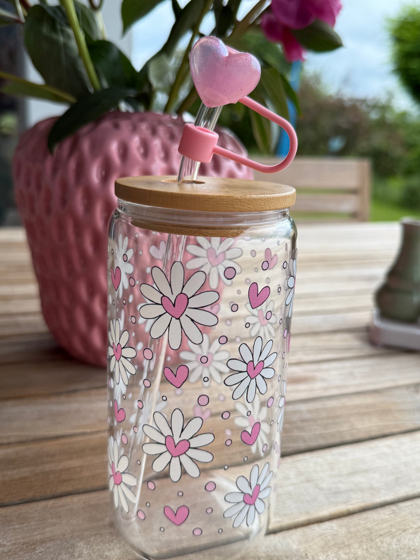 🌸 Daisy Love – Design-Trinkglas mit Herz & Stil 🌸
