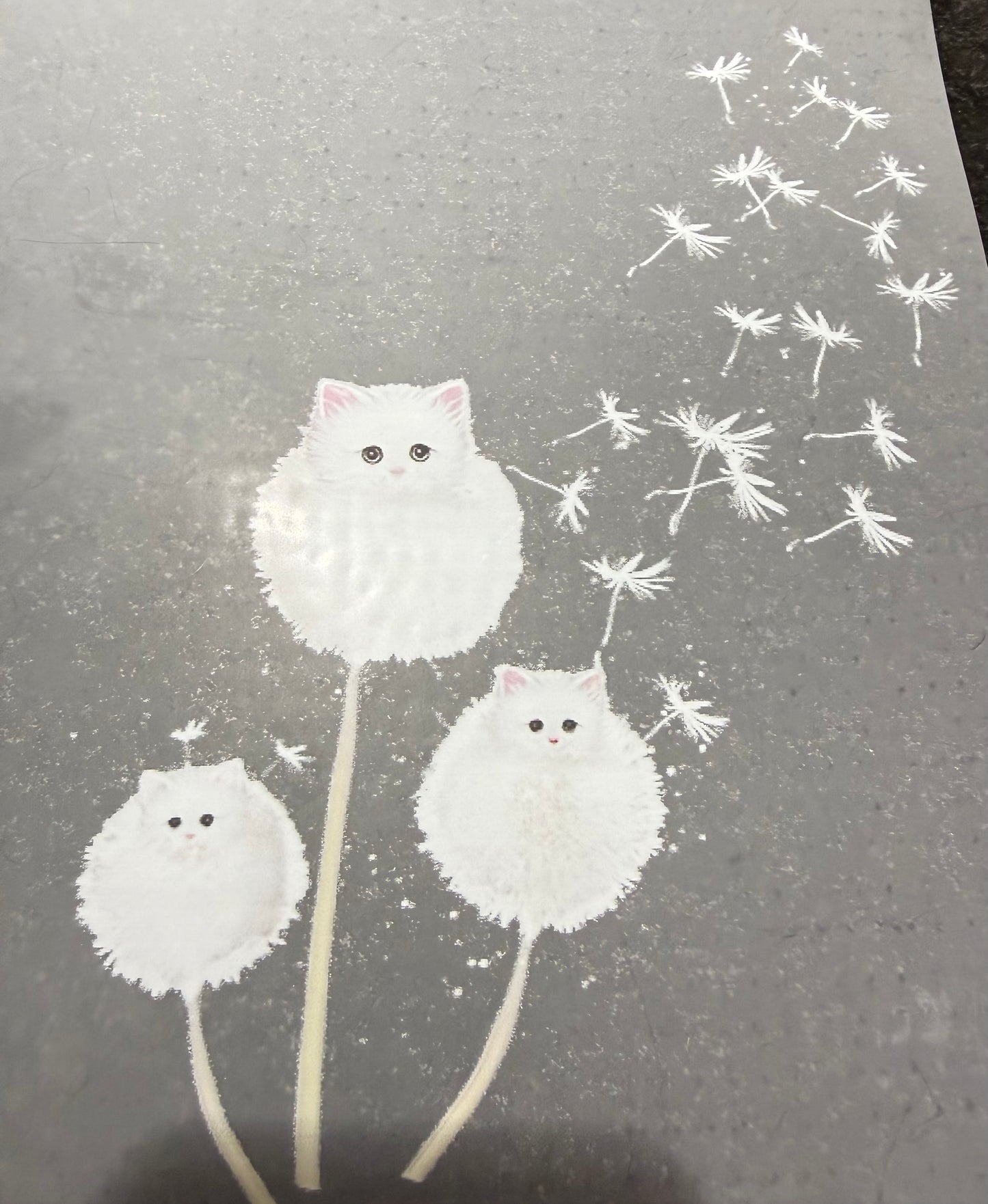 Textil Sticker- white cats