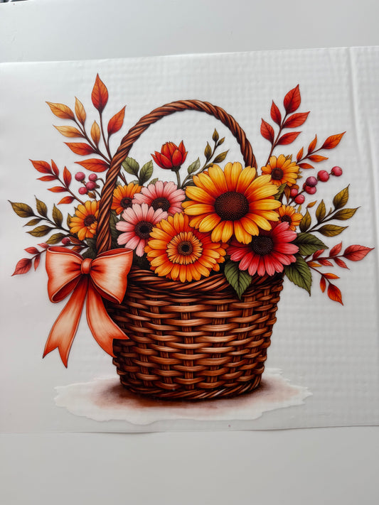 Textil-Sticker Sonnenblumen im Korb