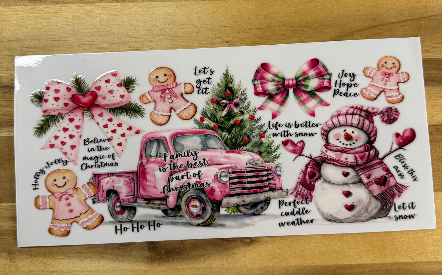 Pink Christmas family