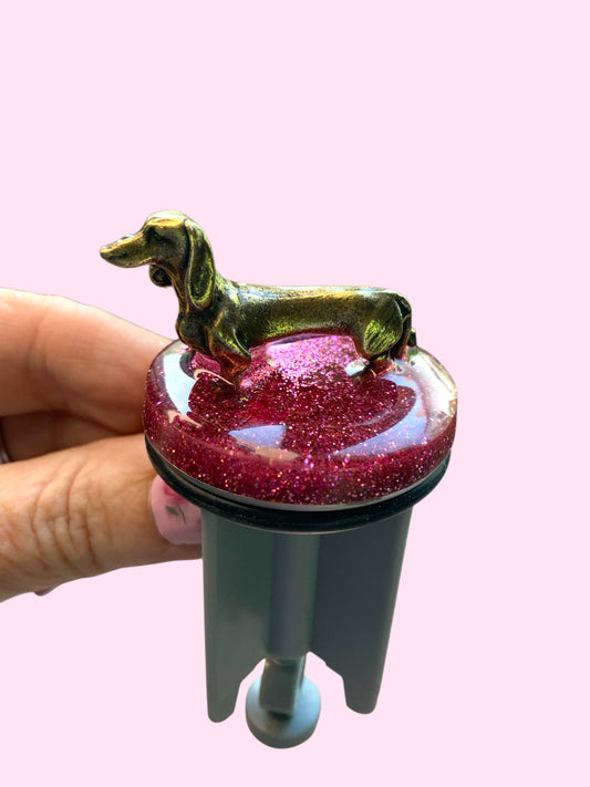 Glitzer-Dackel Deluxe – Handveredelter Waschbeckenstöpsel mit Charme