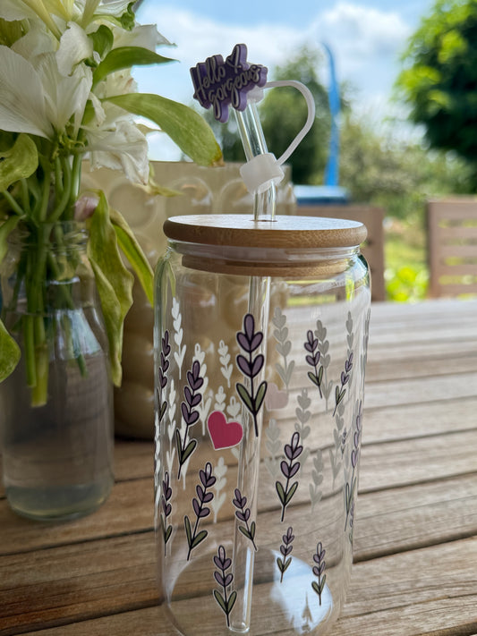 💜 Design-Trinkglas „Lavendelherz“ – von Art by Nic