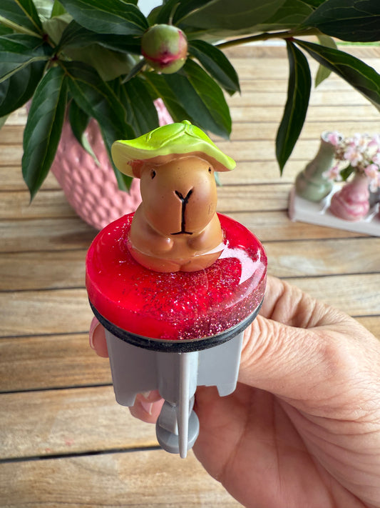Handveredelter Waschbeckenstöpsel mit Capybara – charmant, süß & einzigartig