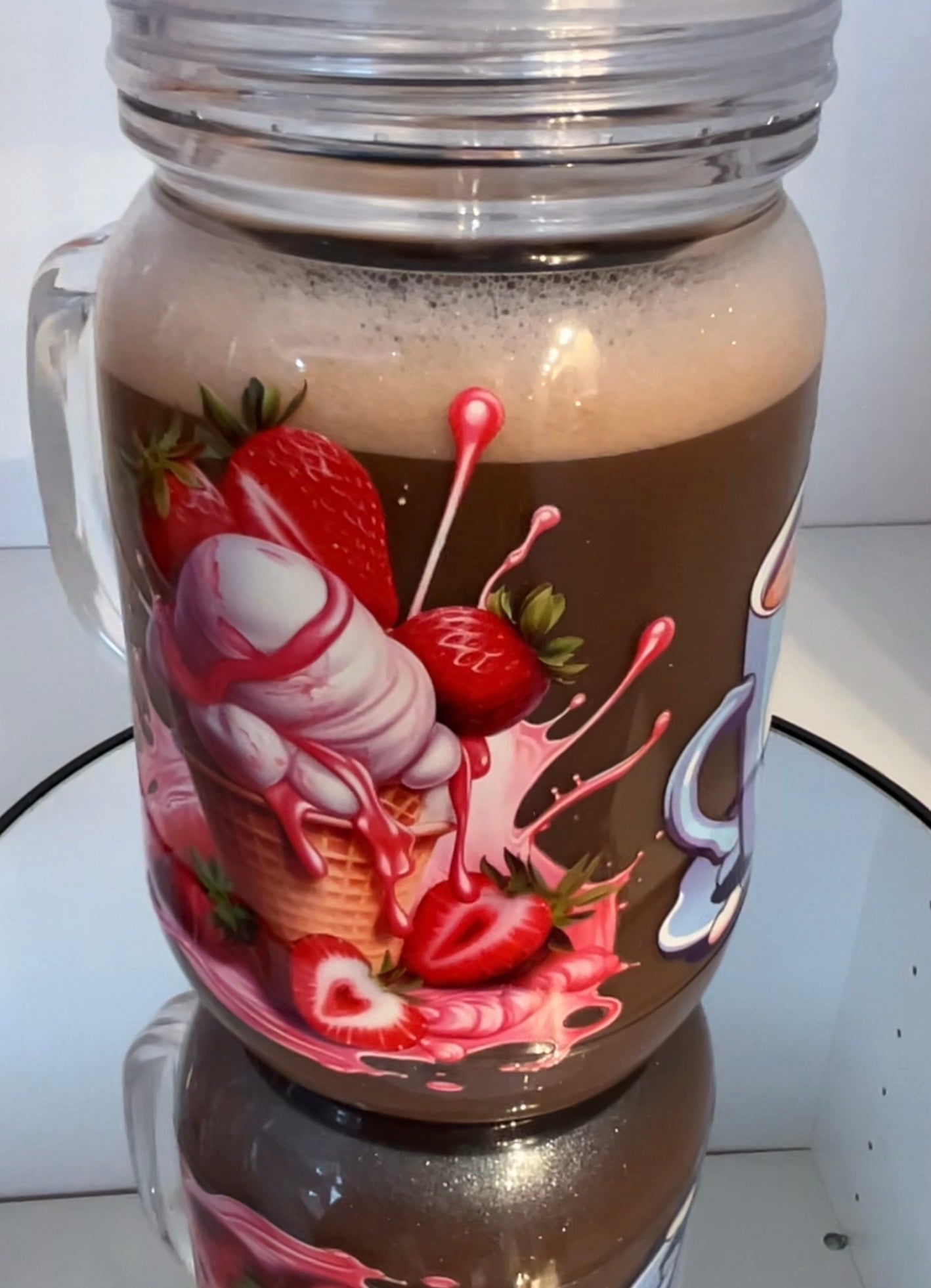 „Die Emma“ Individuelle Snow Globe Tasse mit Henkel 500ml Masson Jar