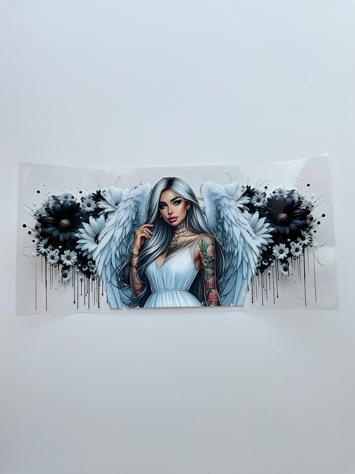 Angel girl Black and white