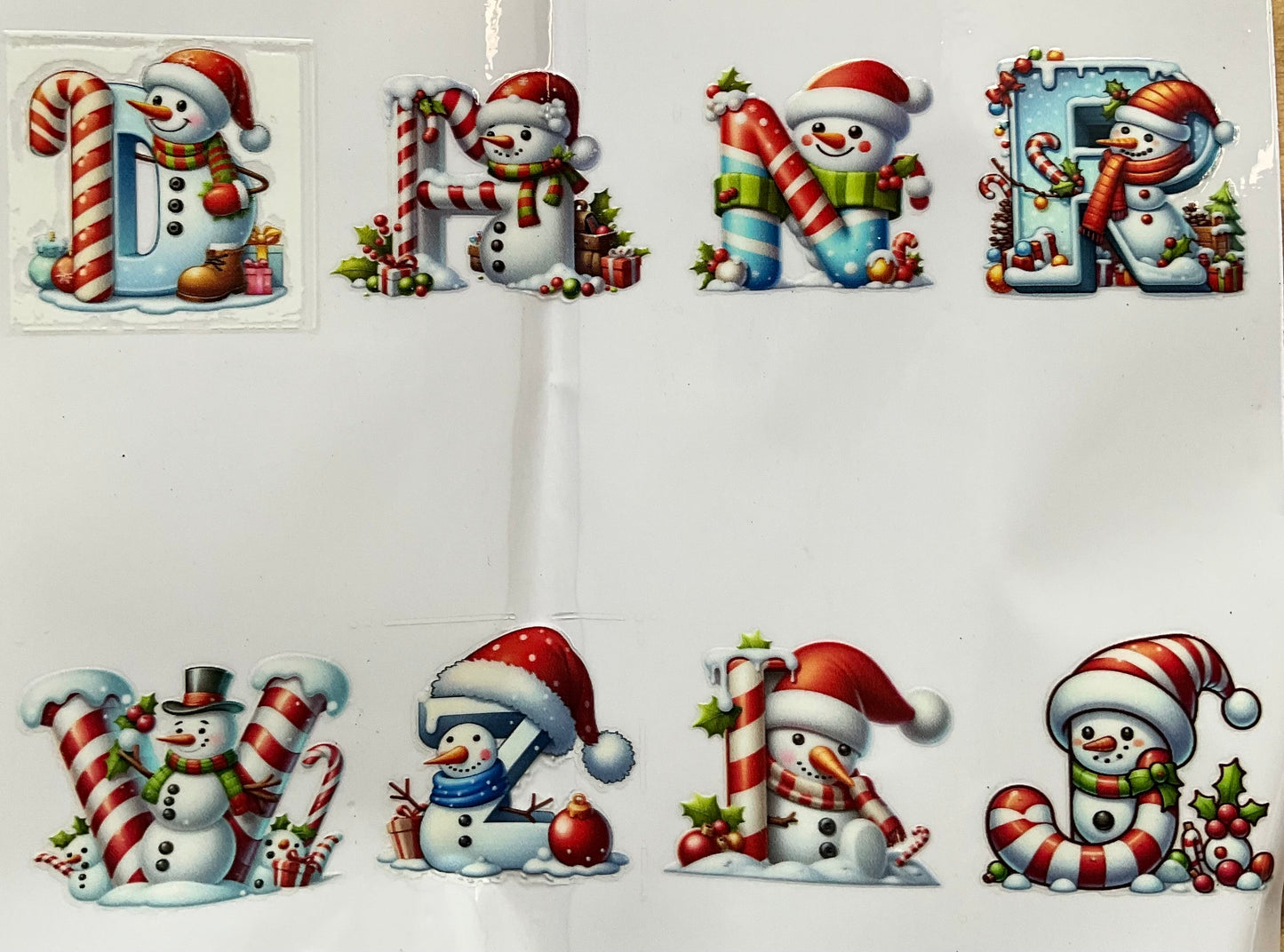 327 Alphabet Schneemann   Grösse: von ca. 6 cm mal  6 cm