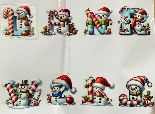 327 Alphabet Schneemann   Grösse: von ca. 6 cm mal  6 cm