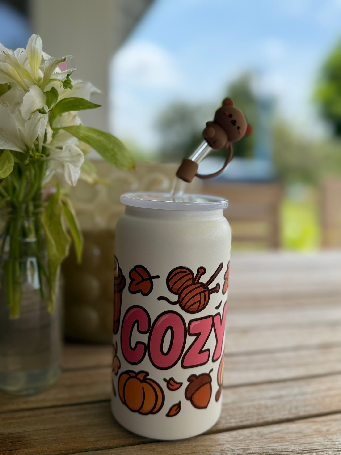🍂 Handveredelter Edelstahl-Trinkbecher „COZY“ – Original Art by Nic