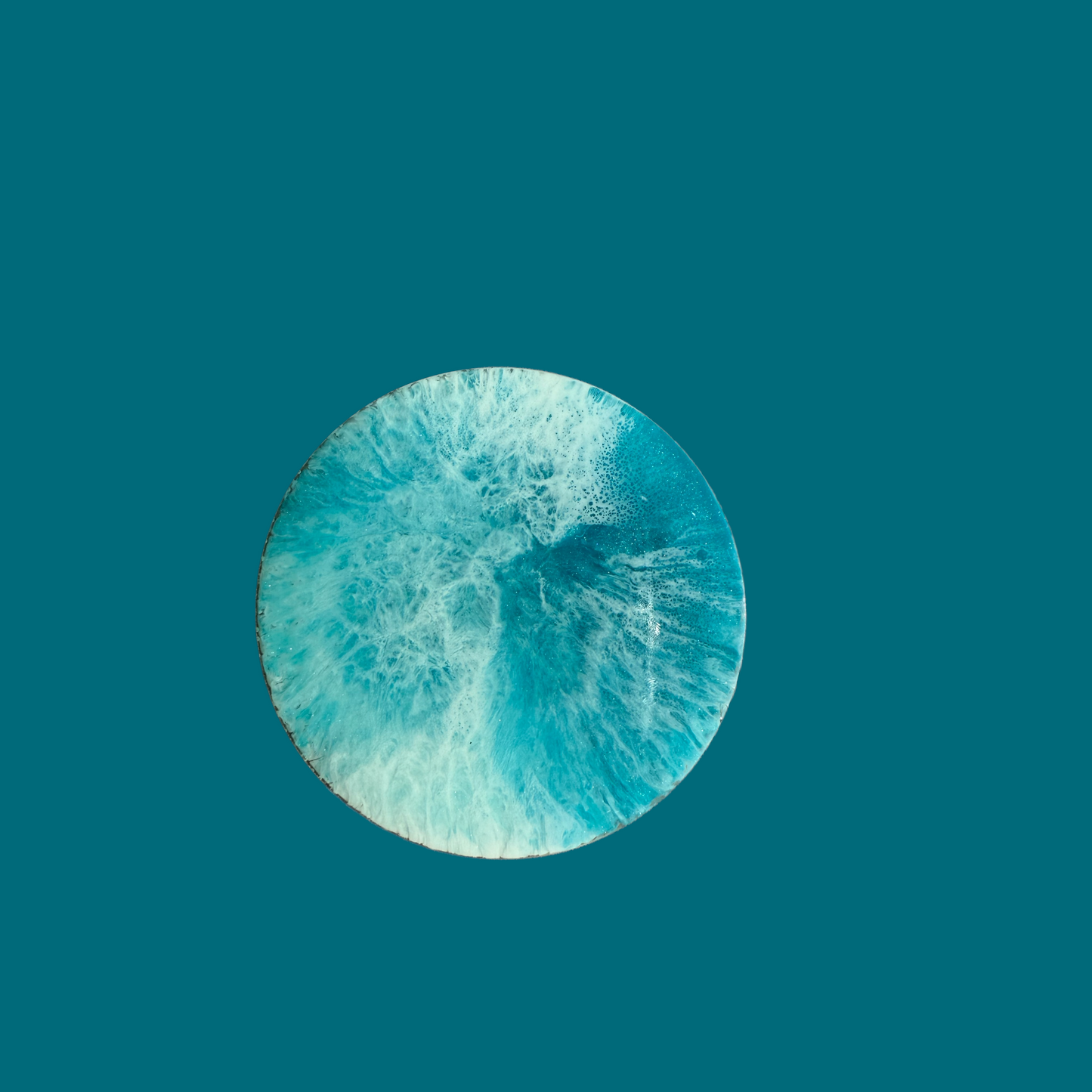 Ocean Art Resin-Magnet – handgefertigt mit echtem Sand & Muscheln