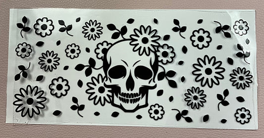 Black and white skull