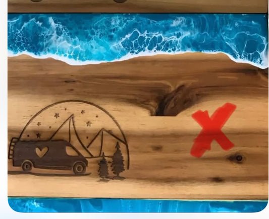 Ankes “Vanlife Vibes – Frühstücksbrett mit Ocean Design & Camping-Motiv“