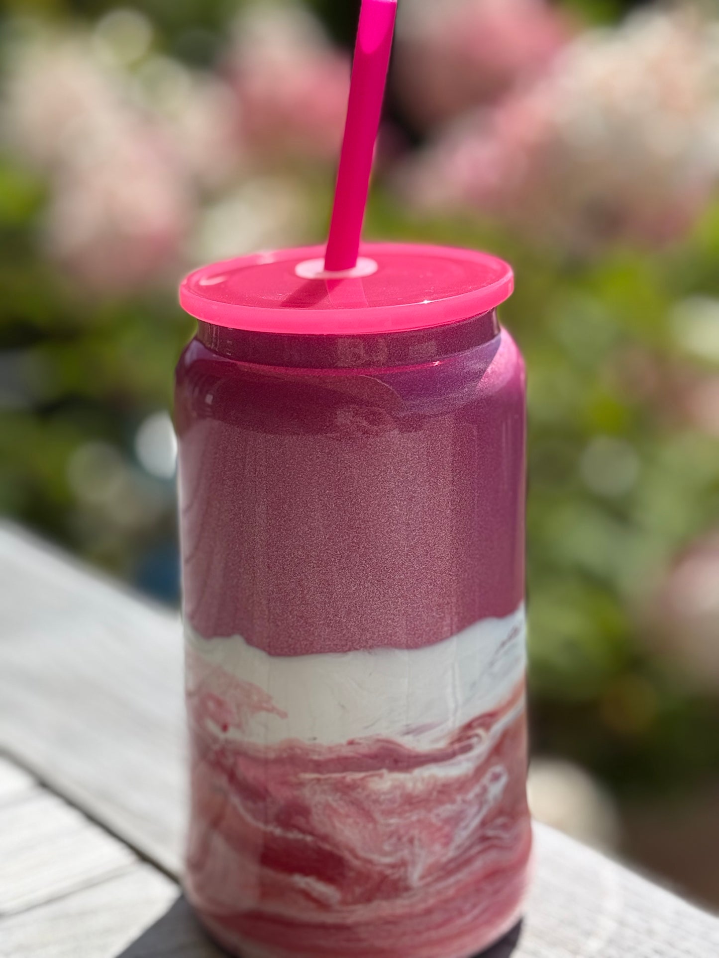 Edelstahl Becher in Wunschfarben (3 Farben) gegossen mit Resin