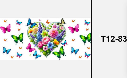 T12-83 butterflies flowers