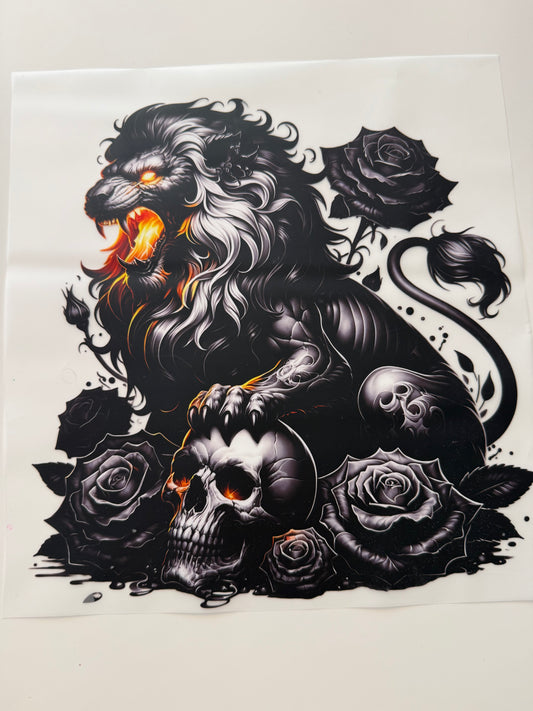 Textil-Sticker Lion Skull