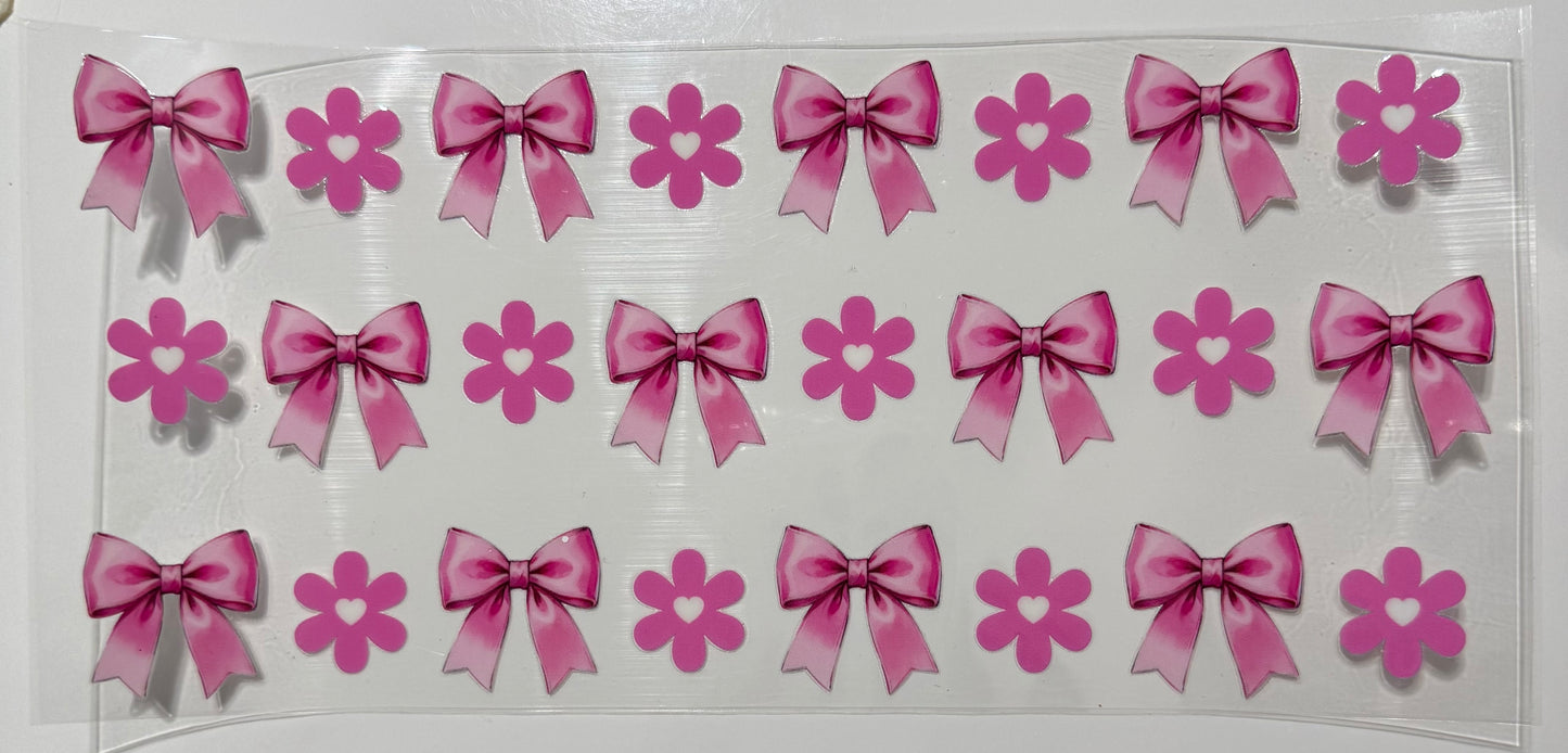 Schleifen  und Blumen pink