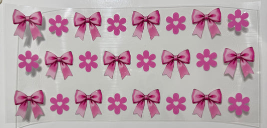 Schleifen  und Blumen pink