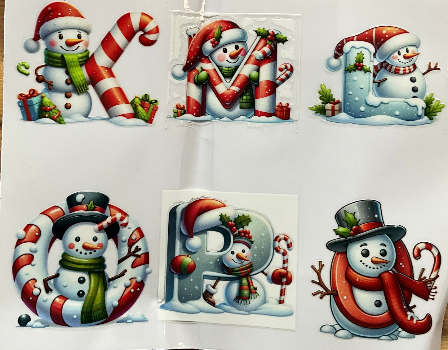 327 Alphabet Schneemann   Grösse: von ca. 6 cm mal  6 cm