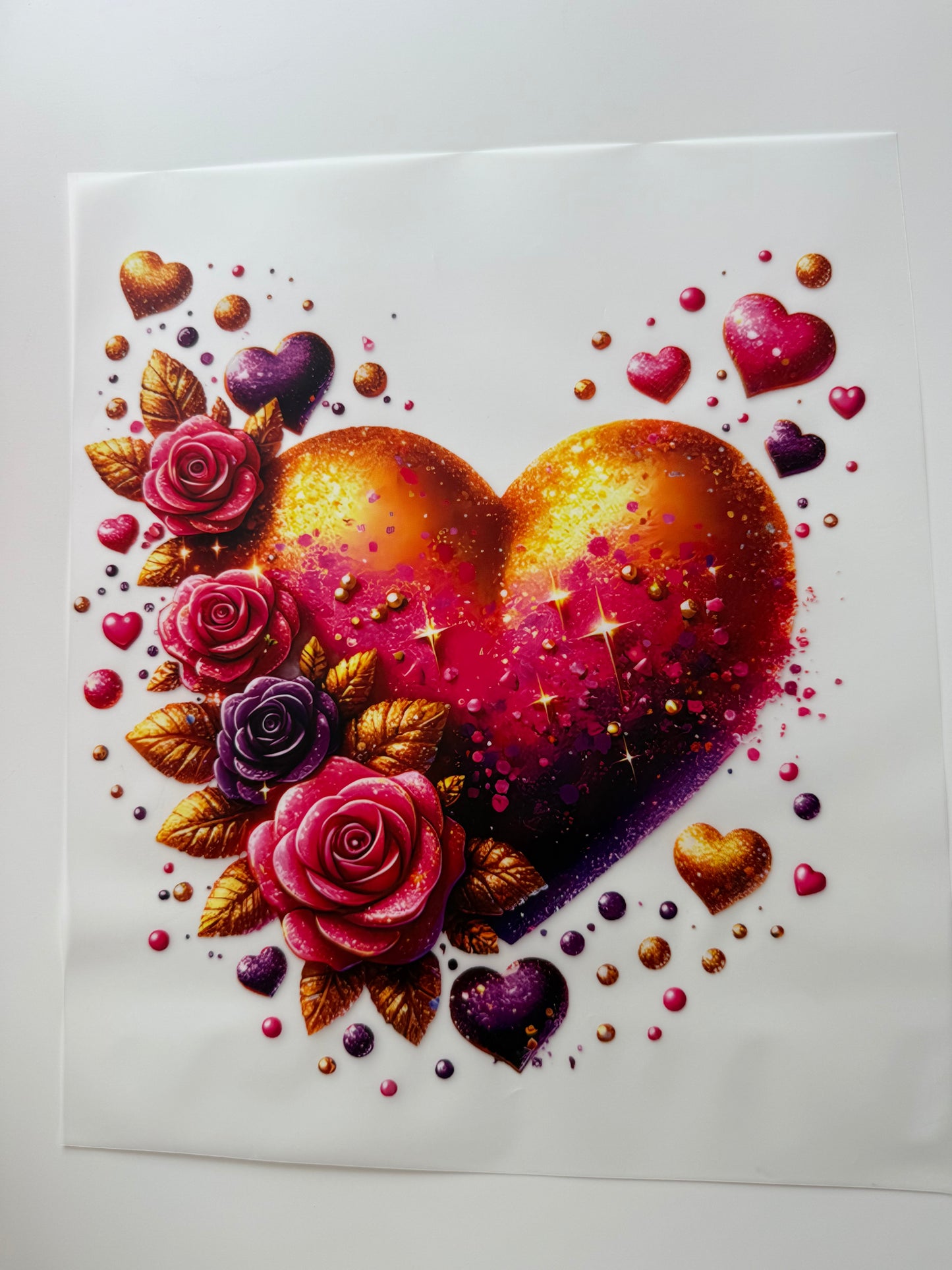Textil-Sticker Herz mit Blumen