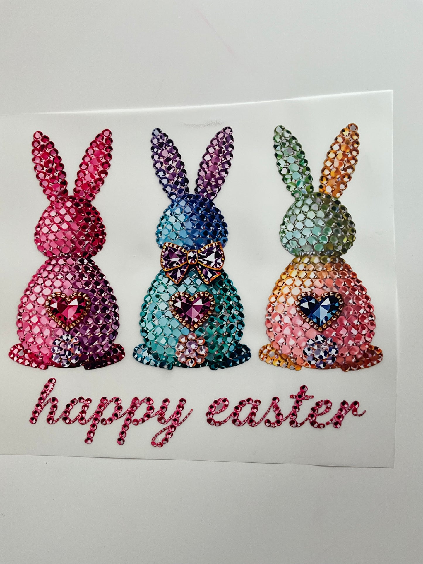 Textil Sticker S- Happy Easter glitzy bunny