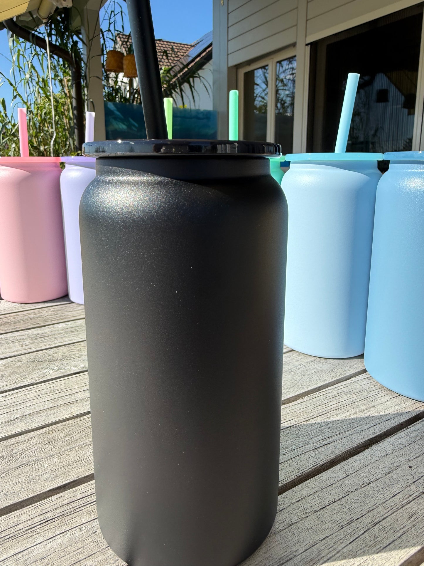 Edelstahl Becher in Wunschfarben (3 Farben) gegossen mit Resin
