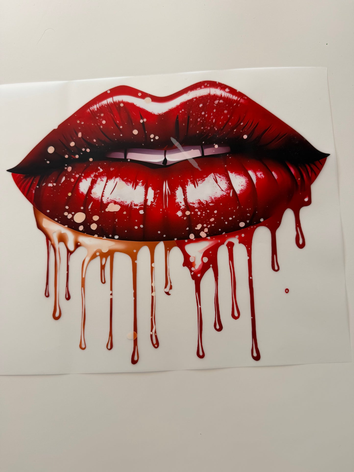 Textil-Sticker Lippen rot