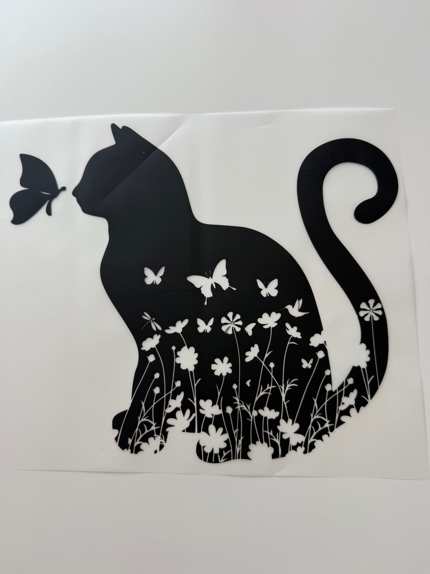 Textil-Sticker Katze Schwarz