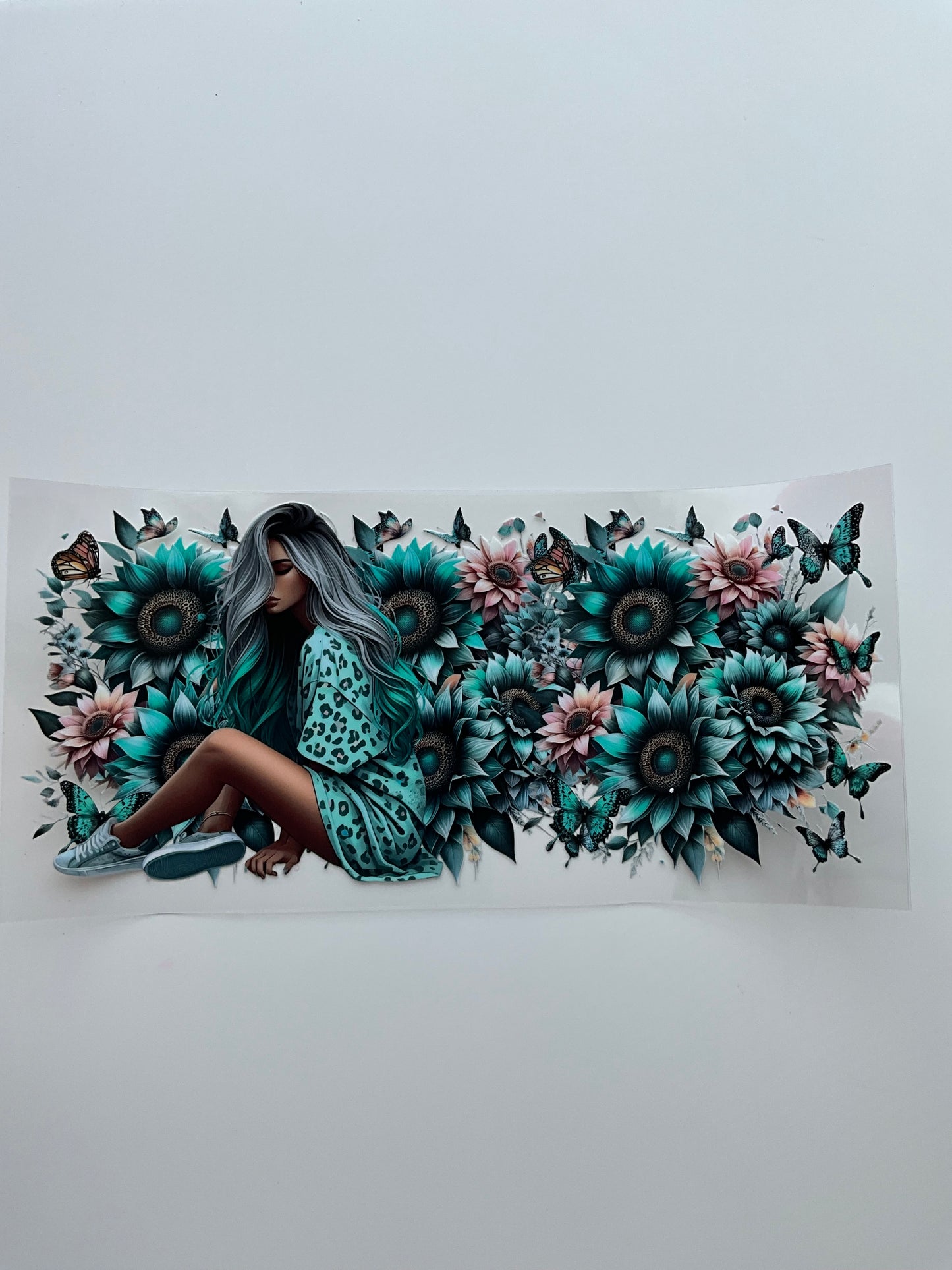 Girl türkis flowers