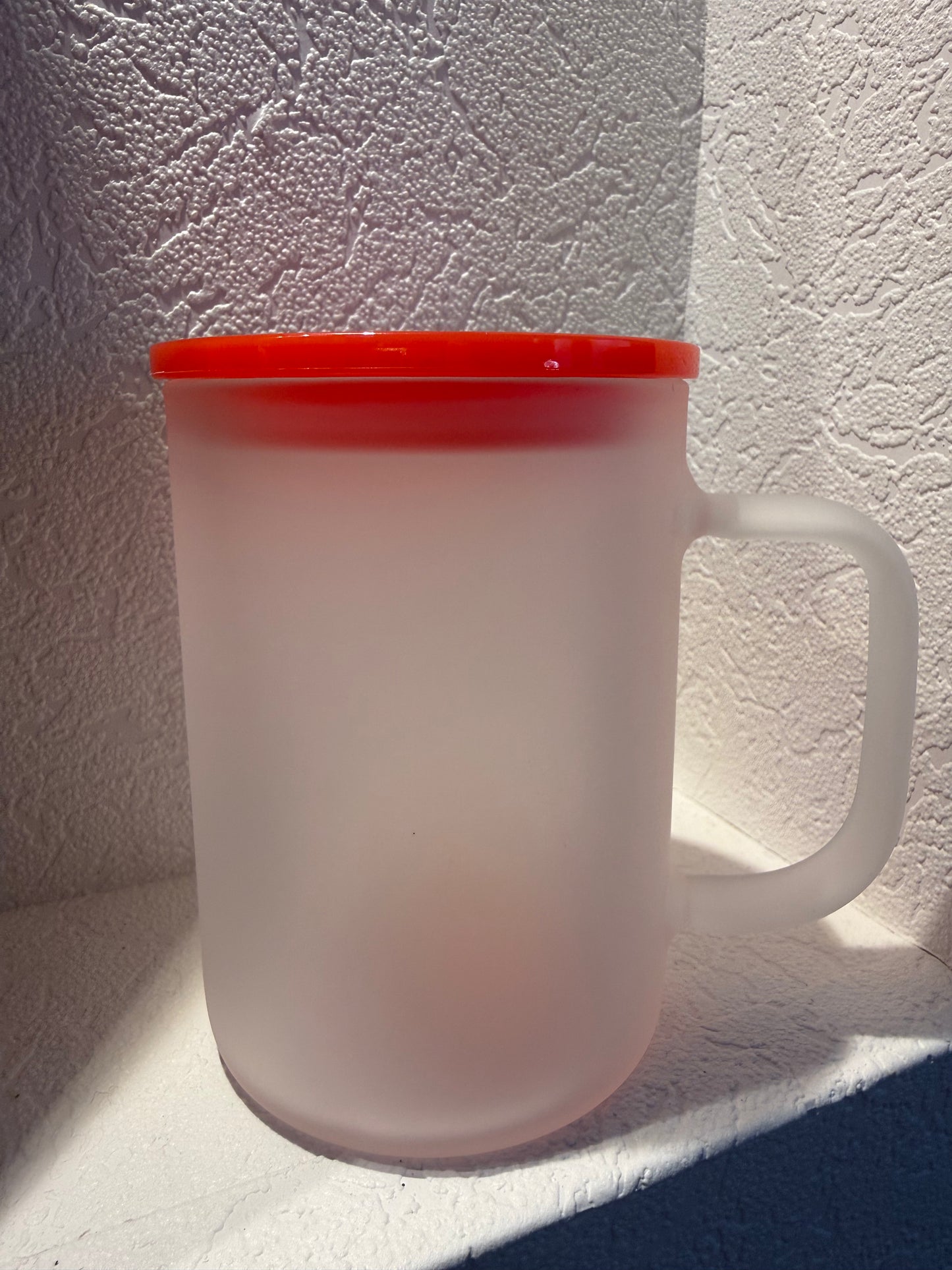 Frosted Glas Cup – handmade by Art by Nic 500ml individuell inklusive Sticker