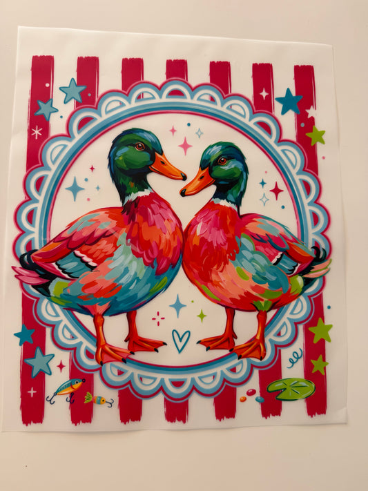 Textil-Sticker Enten