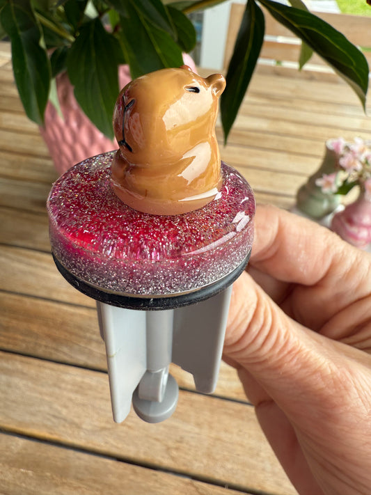 Der Boss im Bad – handveredelter Waschbeckenstöpsel mit Capybara