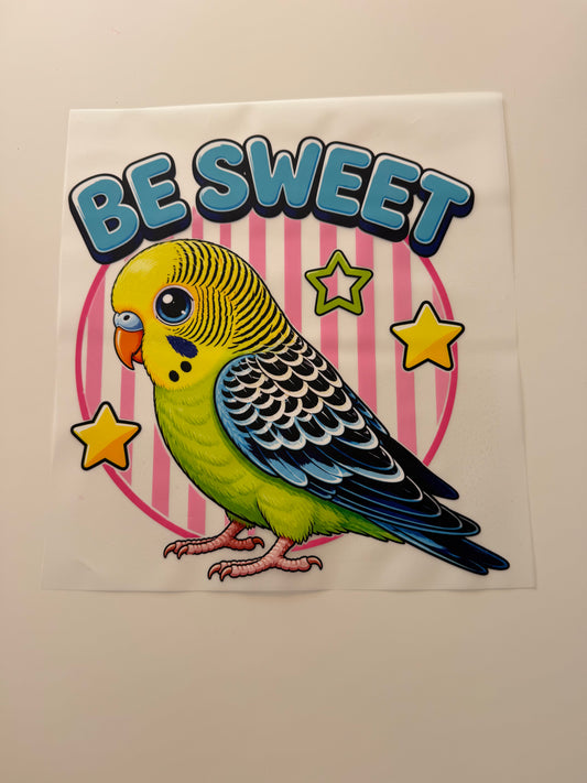 Textil-Sticker Wellensittich be Sweet