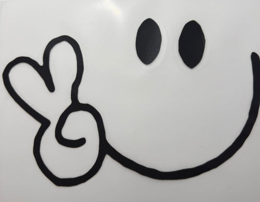 Textil Sticker- smile schwarz