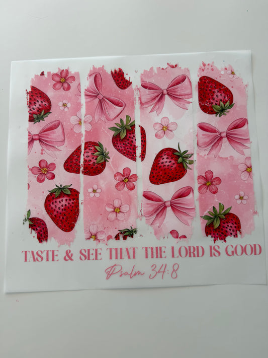 Textil-Sticker Strawberry and bow