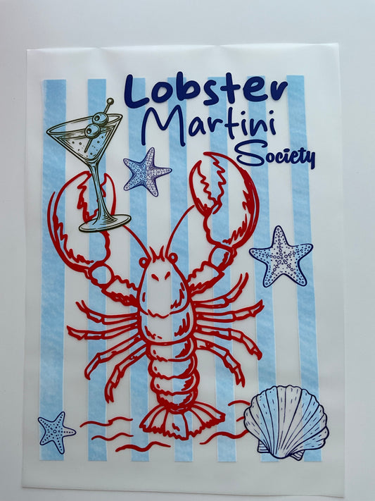 Textil Sticker Lobster  martini Society