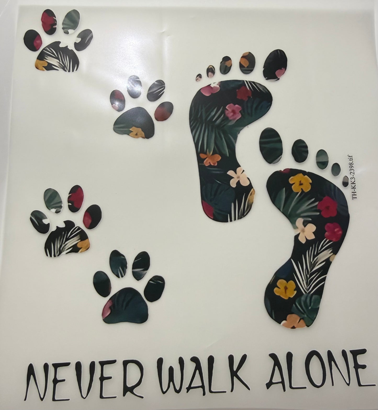 Textil Sticker- never walk alone