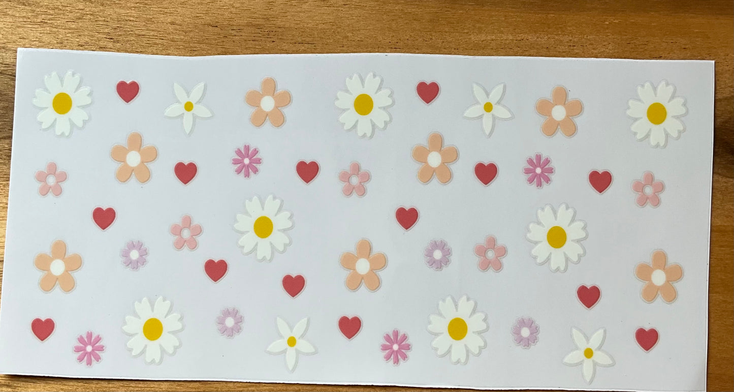 Blumen und Herzen
