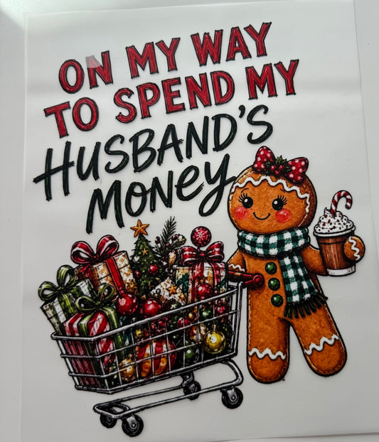 Textil-Sticker i spend my …. Money