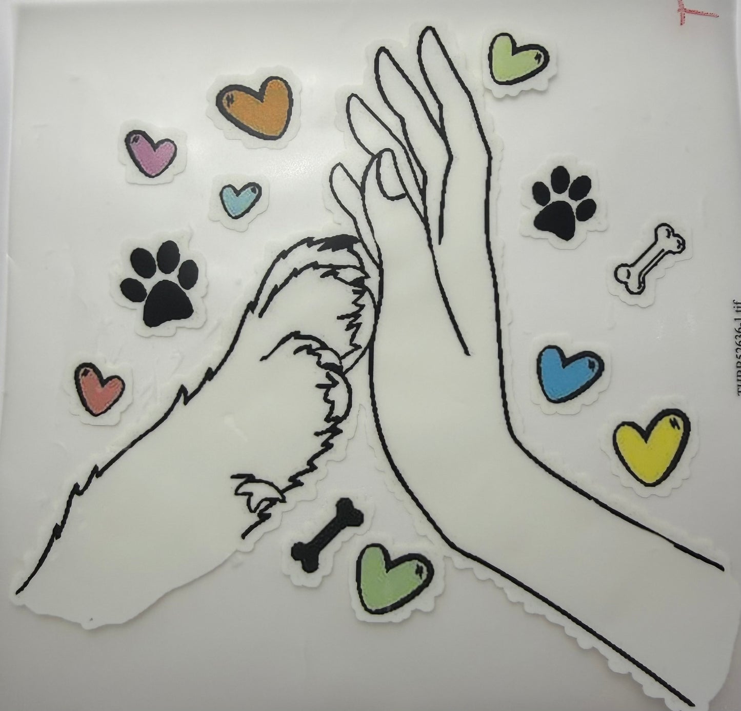 Textil Sticker- Pfote - Hand