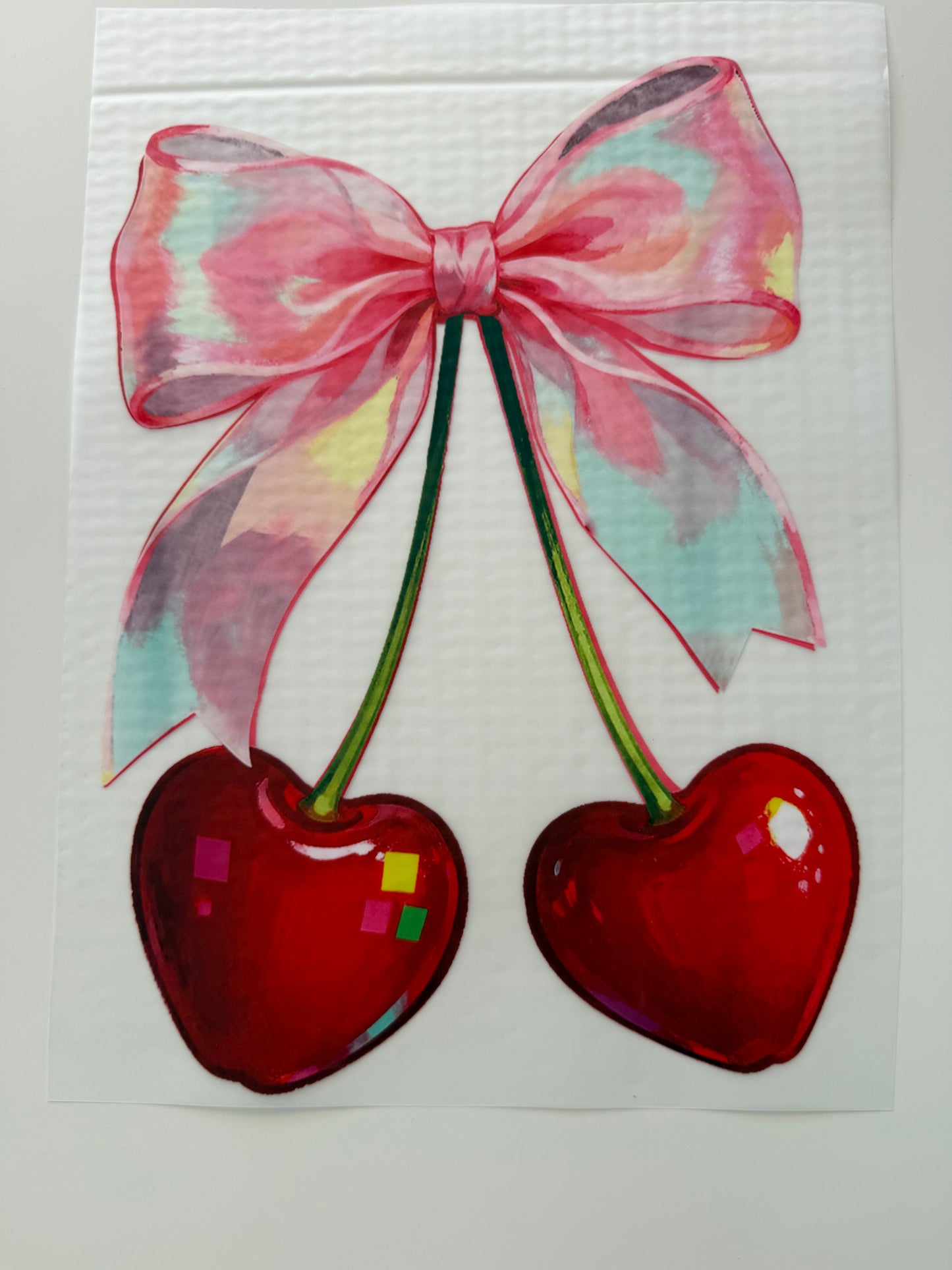 Textil-Sticker Bow Cherry
