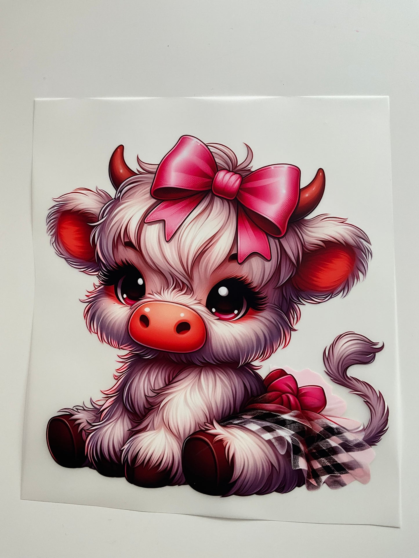 Textil Sticker S- cow rosa