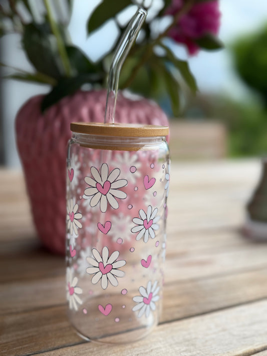 🌸 Daisy Love – Design-Trinkglas mit Herz & Stil 🌸