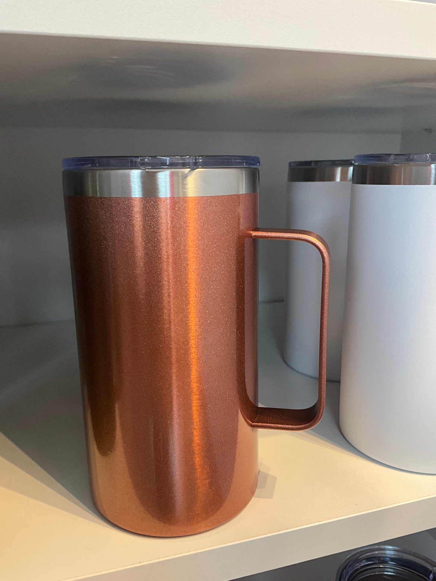 Edelstahl Becher mit Henkel sehr stylisch und individuell zu gestalten mit meinen tollen Stickern.