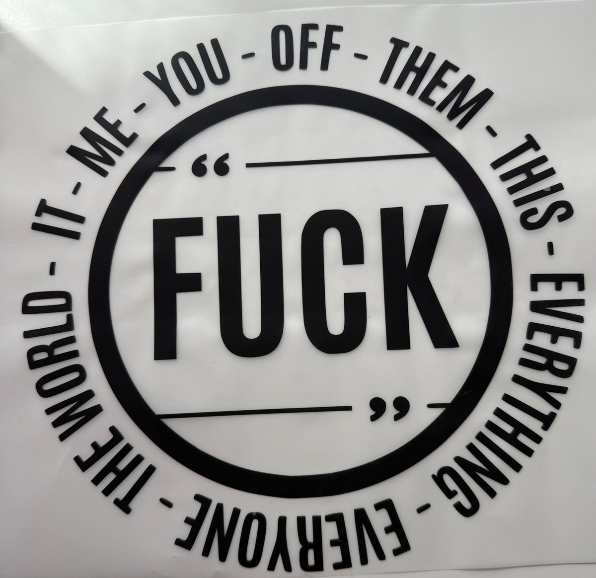 Textil-Sticker FUCK …