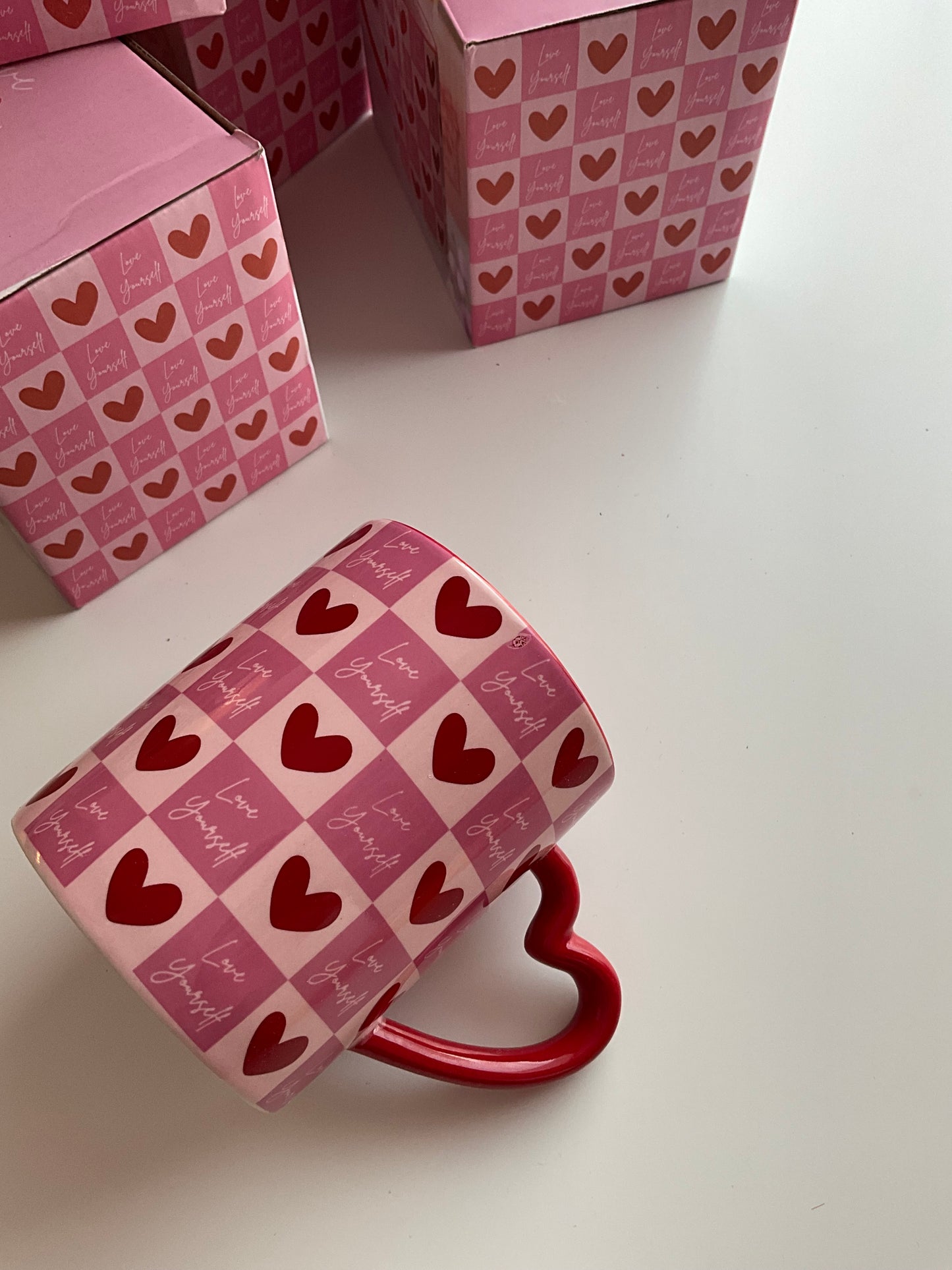 Liebe dich selbst Tasse mit Herzgriff