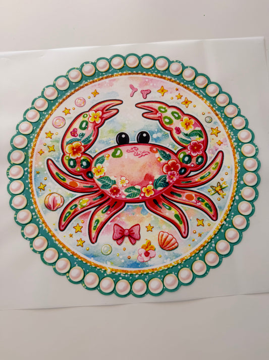 Textil-Sticker Crab Beauty