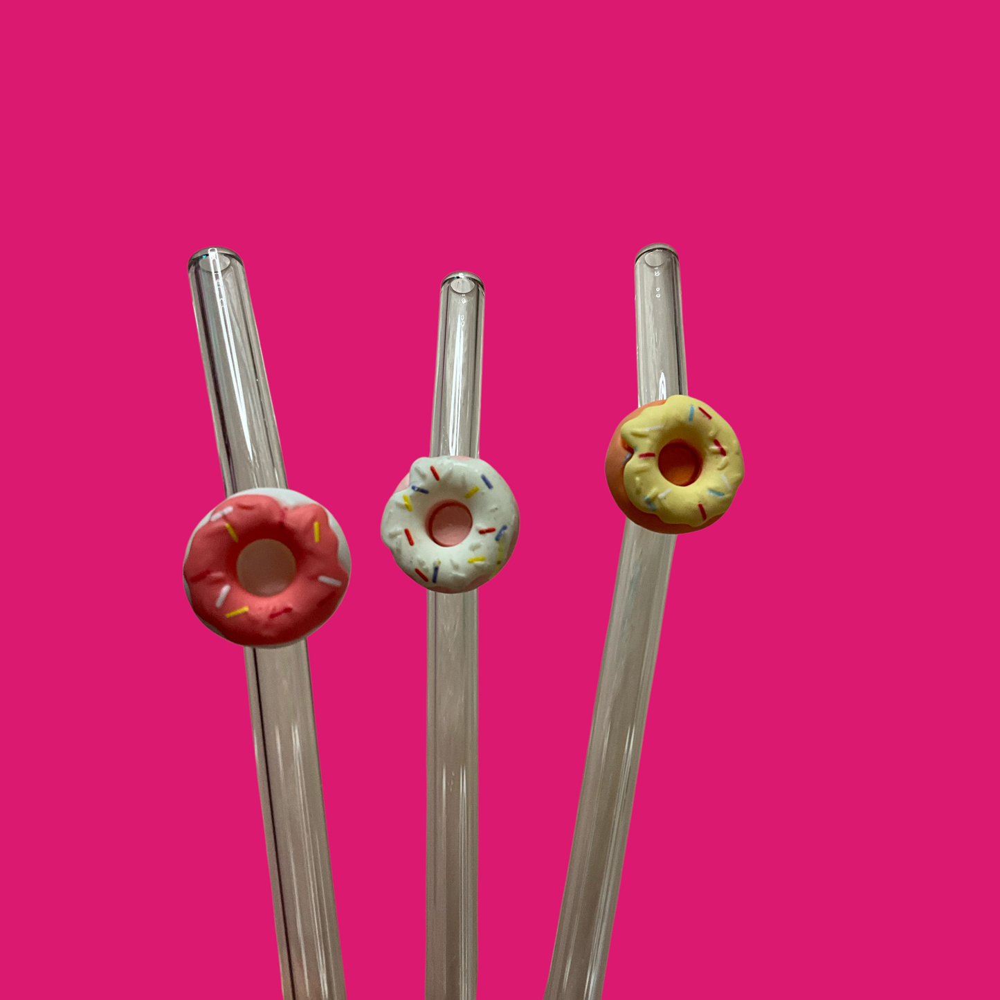 🍩 Glastrinkhalme mit Donut-Charme