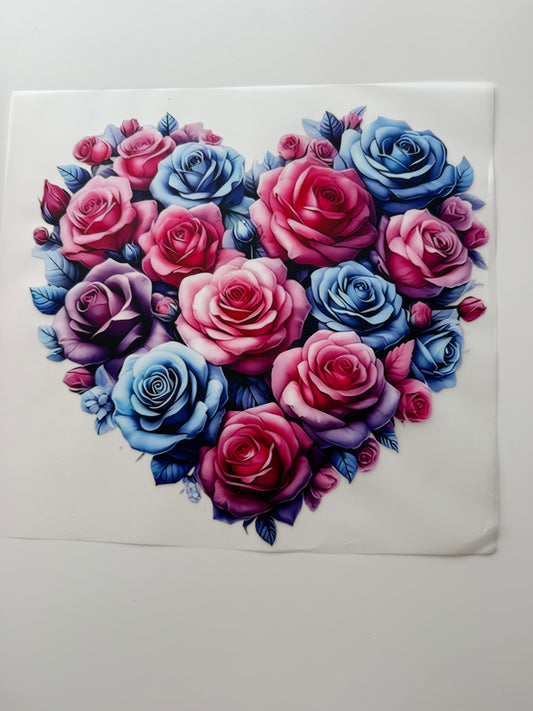 Herz Rosen Blau/Pink