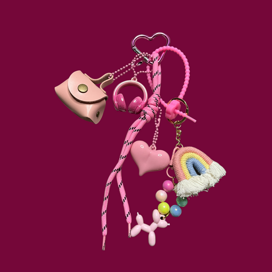 💗 „Bubblegum Vibes“ – Taschen- & Schlüsselanhänger (Unikat)
