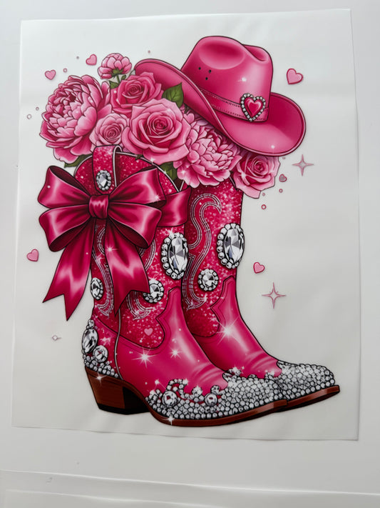 Cowboy boots pink love